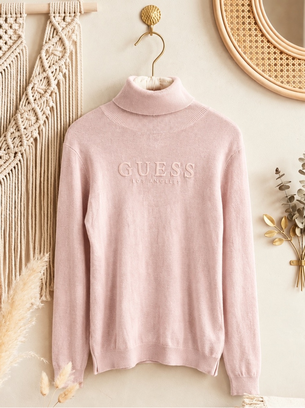 GUESS Light Pink Turtleneck Sweater